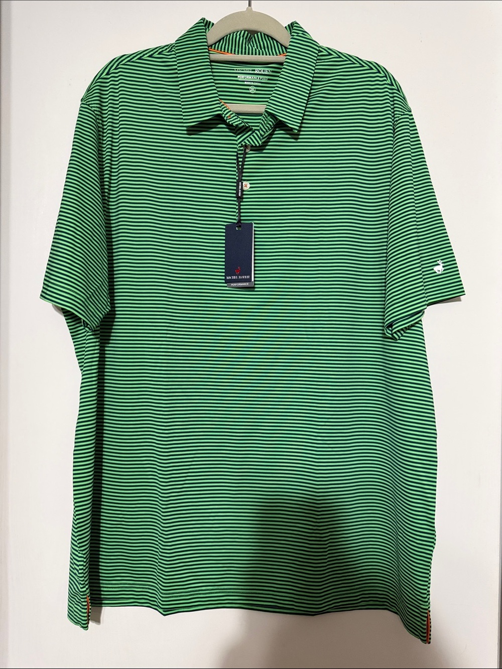 Southern Tide Green Striped Performance Polo